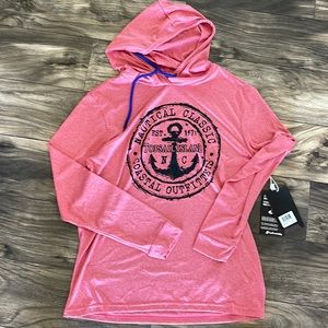 BNWT Hooded Long Sleeve Dry Fit Topsail Island Shirt